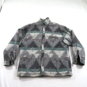 Rusty Brand Aztec Jacket Surfwear Gray Green Sz XL? Skate 1990s